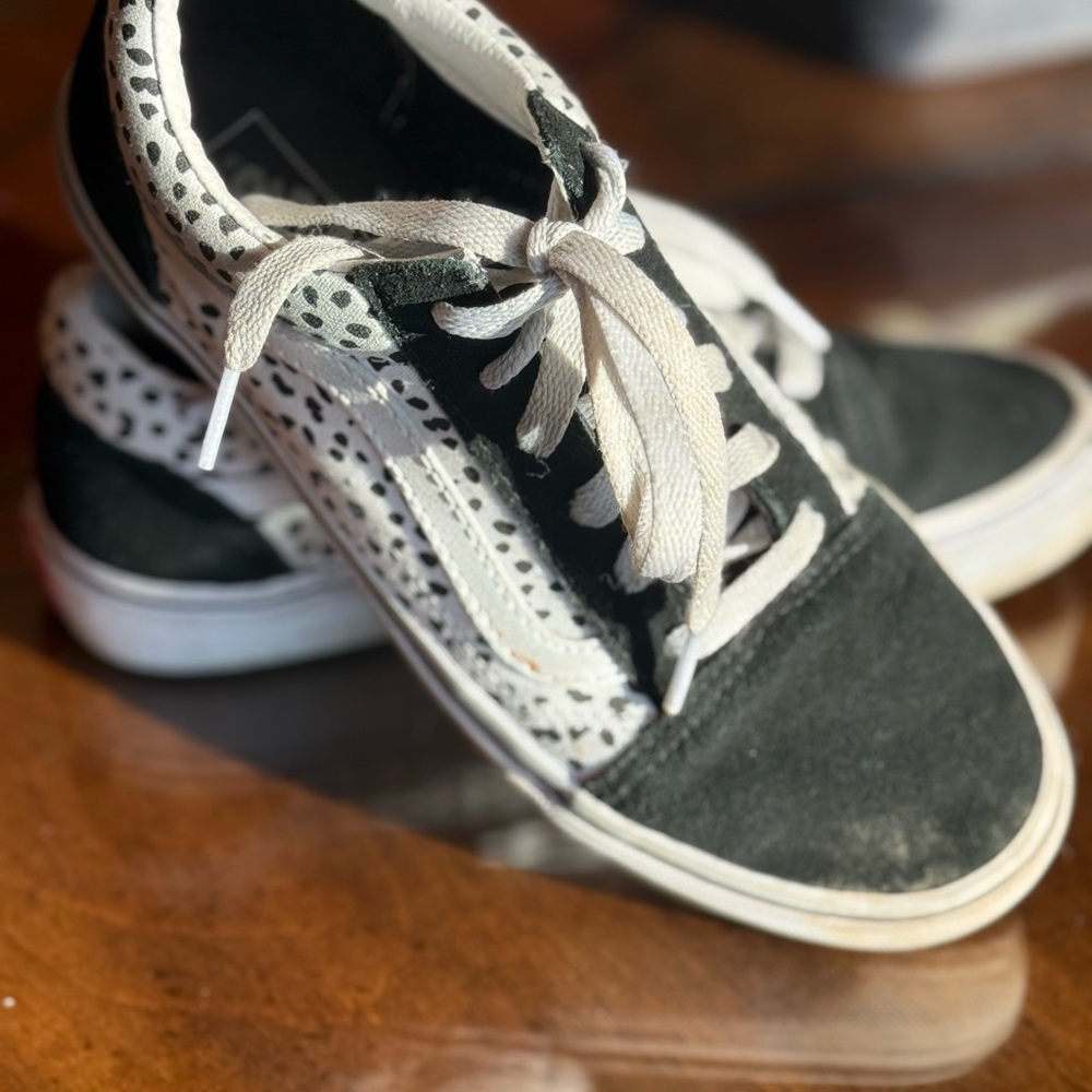 Vans Black and White Old Skool Sneakers with Suede Finish